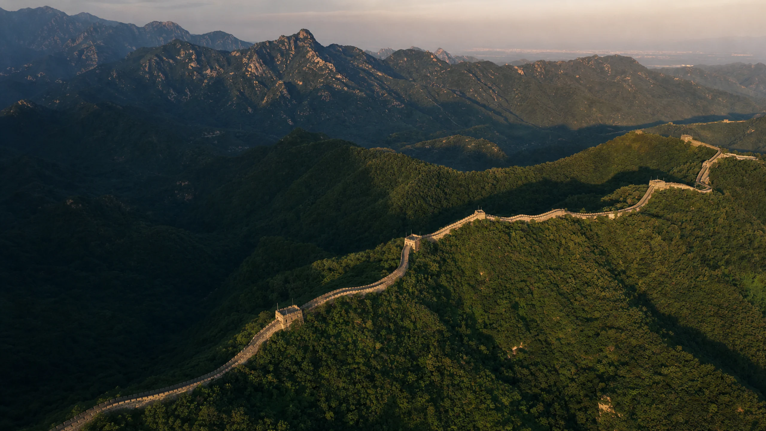 The Great Wall crossing the mountains outside Beijing